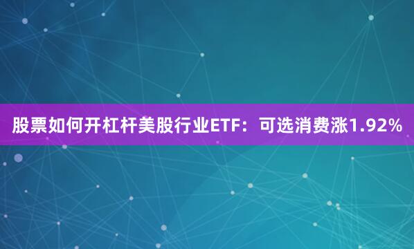 股票如何開杠桿美股行業ETF：可選消費漲1.92%